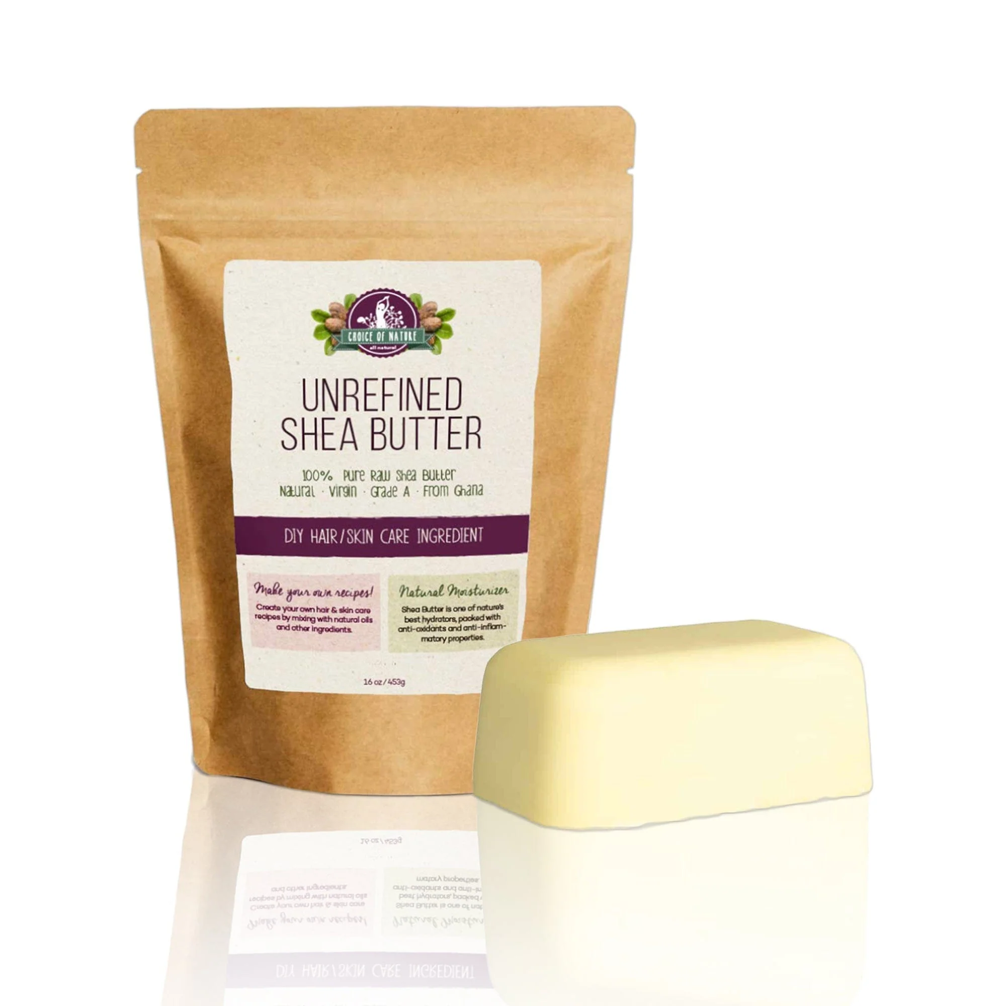 Choice of Nature Unrefined Shea Butter Bar 16oz - Image 3