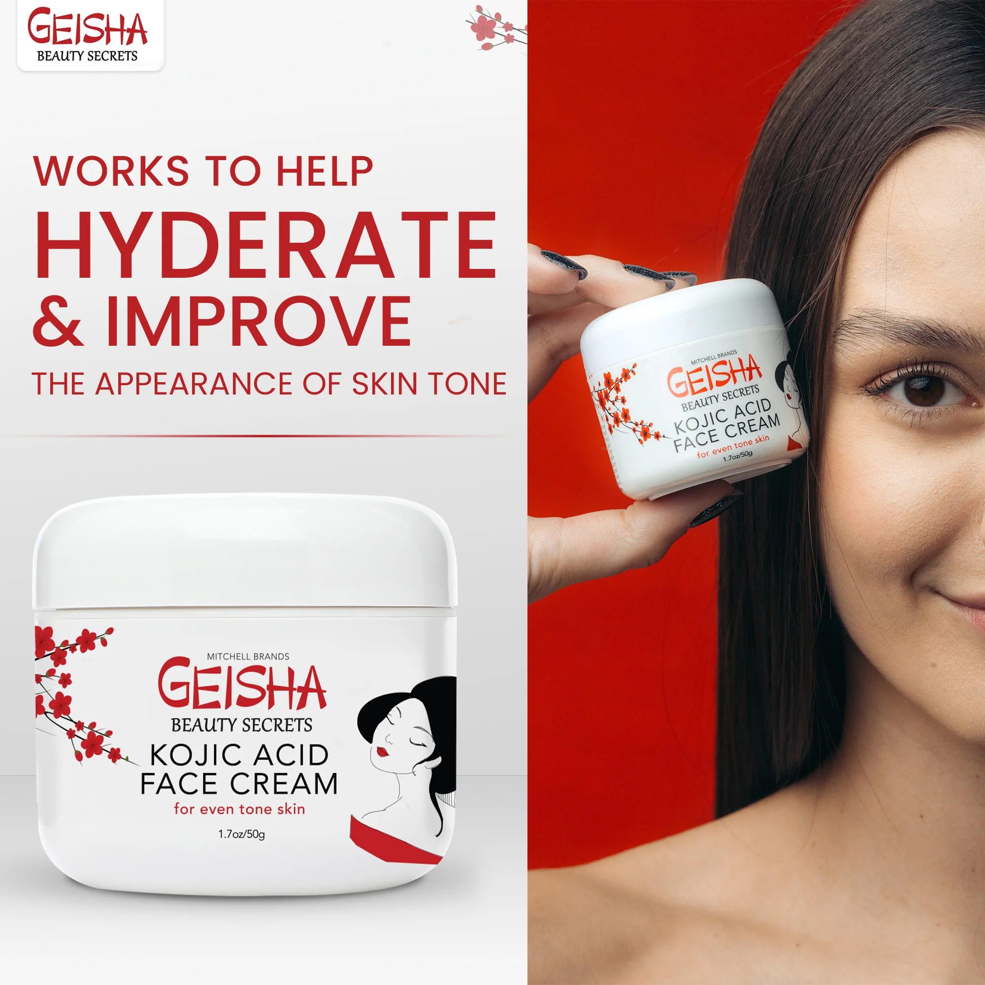 Geisha Active Brightening Cream with Kojic Acid - 50ml / 1.7 fl oz - Image 3