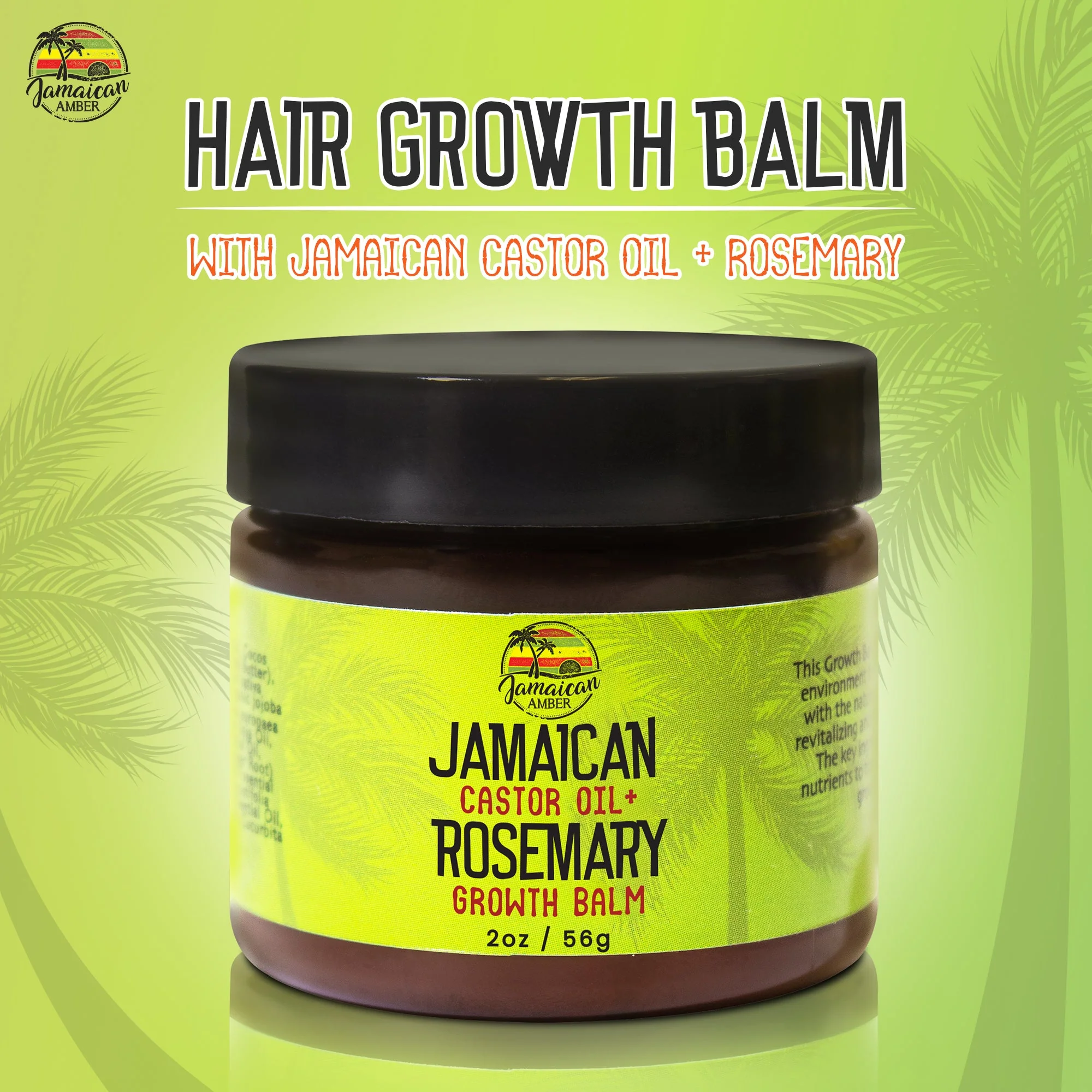 Jamaican Amber Jamaican Castor Oil & Rosemary Hair Growth Balm 2 oz/60 ml - Image 7