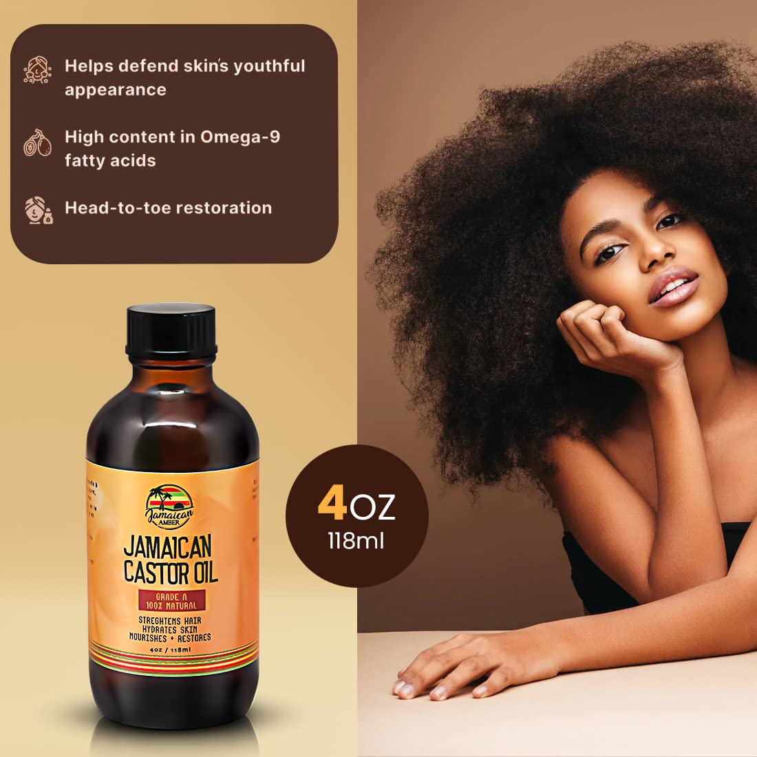 Jamaican Amber Jamaican Castor Oil 4 oz/118 ml - Image 9