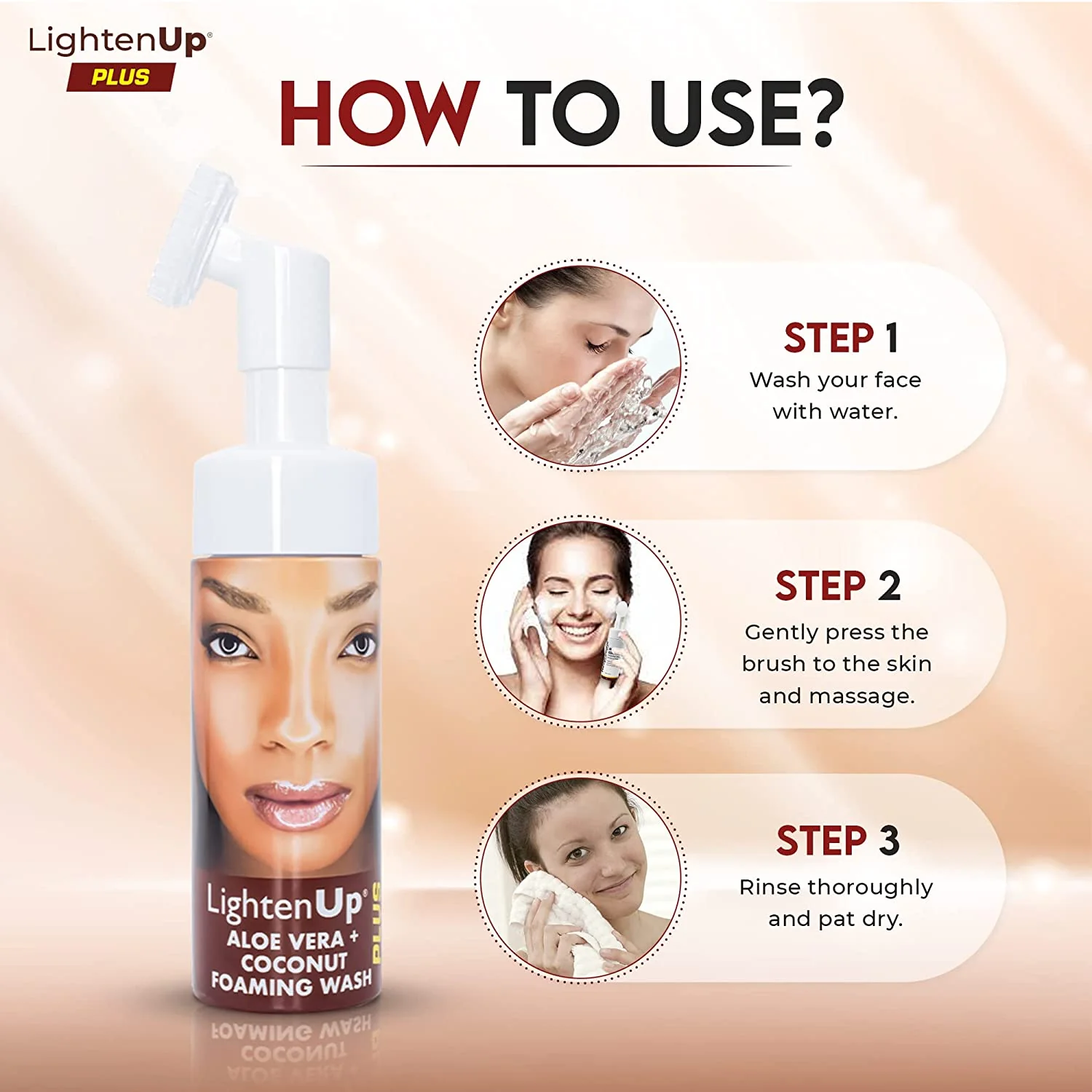 LightenUp Plus Aloe Vera Coconut Foaming Wash 150ml / 5 fl oz - Image 6