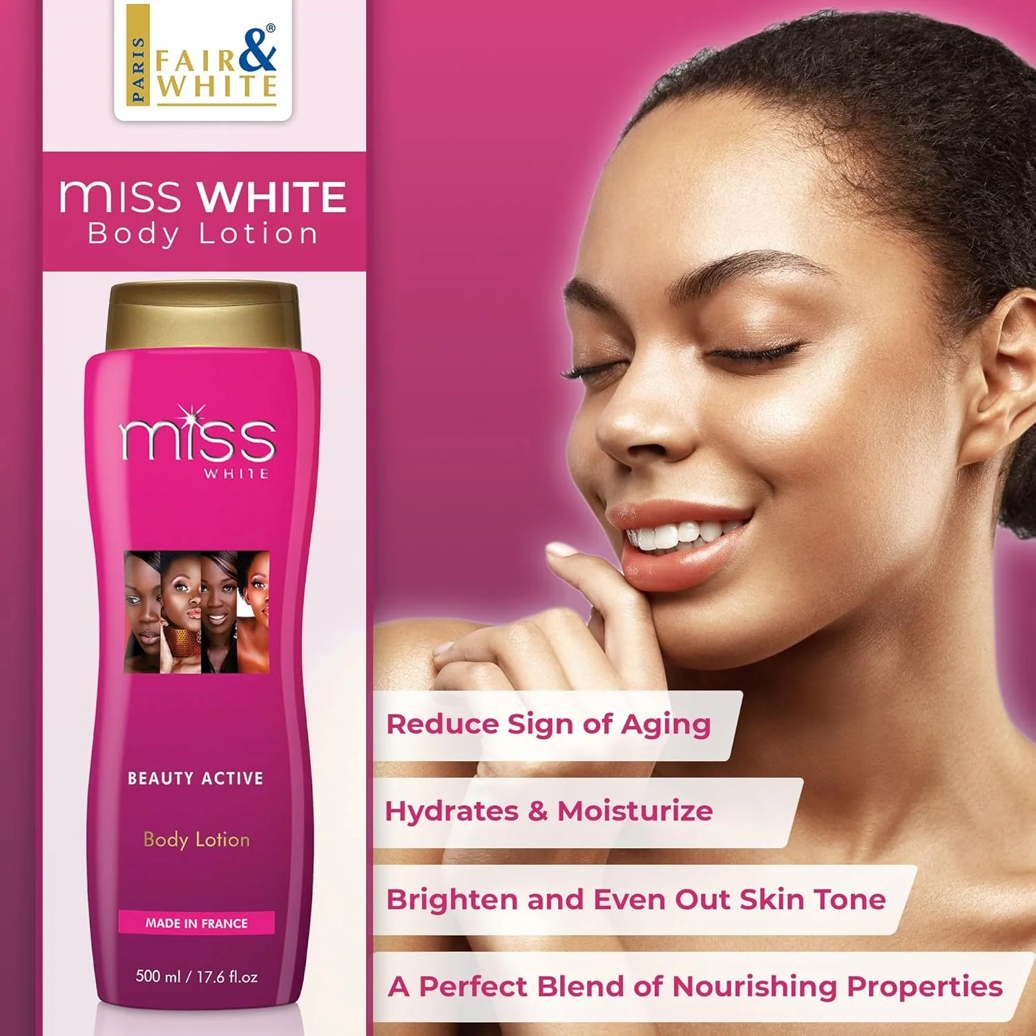Fair And White Miss White Brightening Body Lotion 500ml / 17.6 fl oz - Image 4