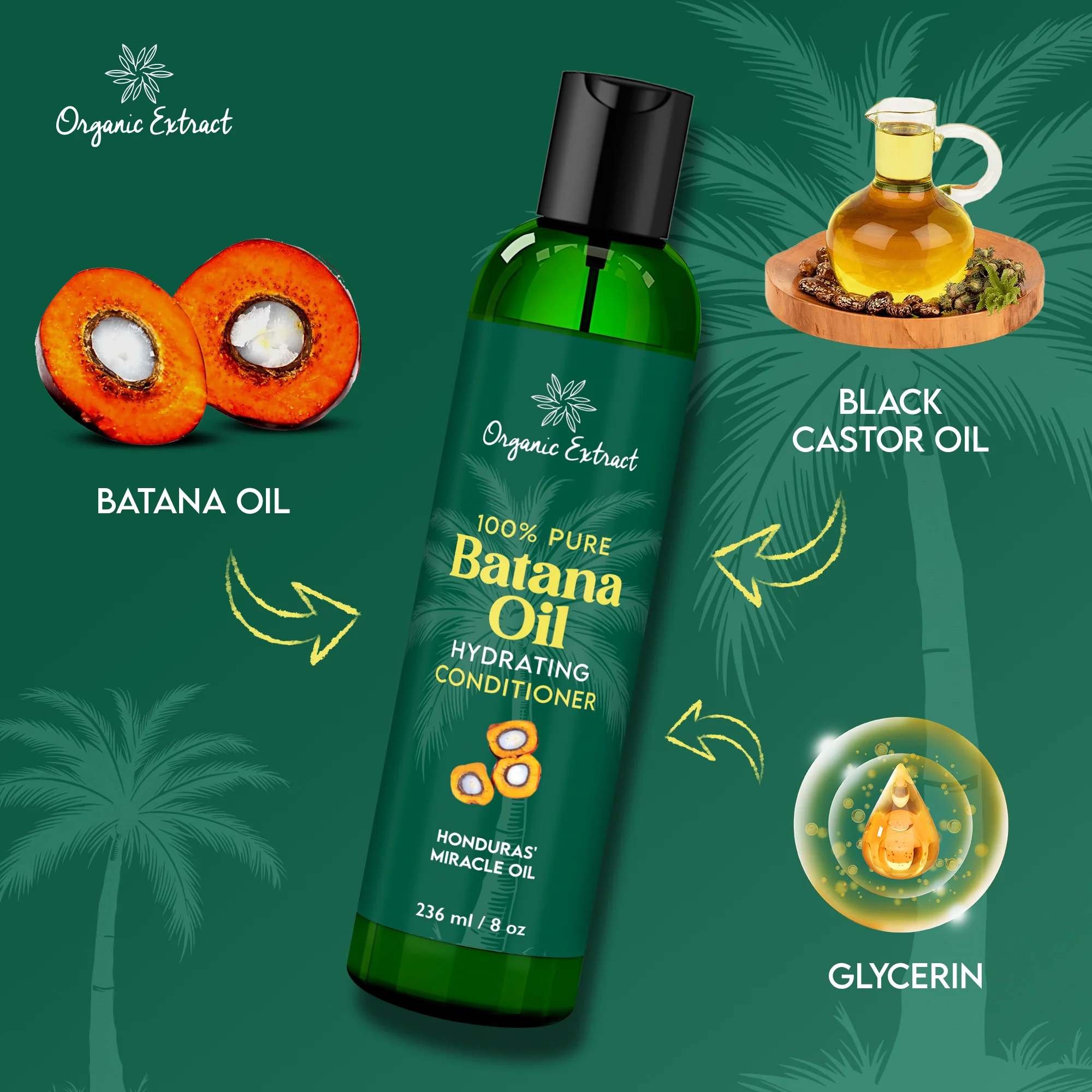 Organic Extract Batana Oil Hair Conditioner 8 oz/ 236ml - Image 4