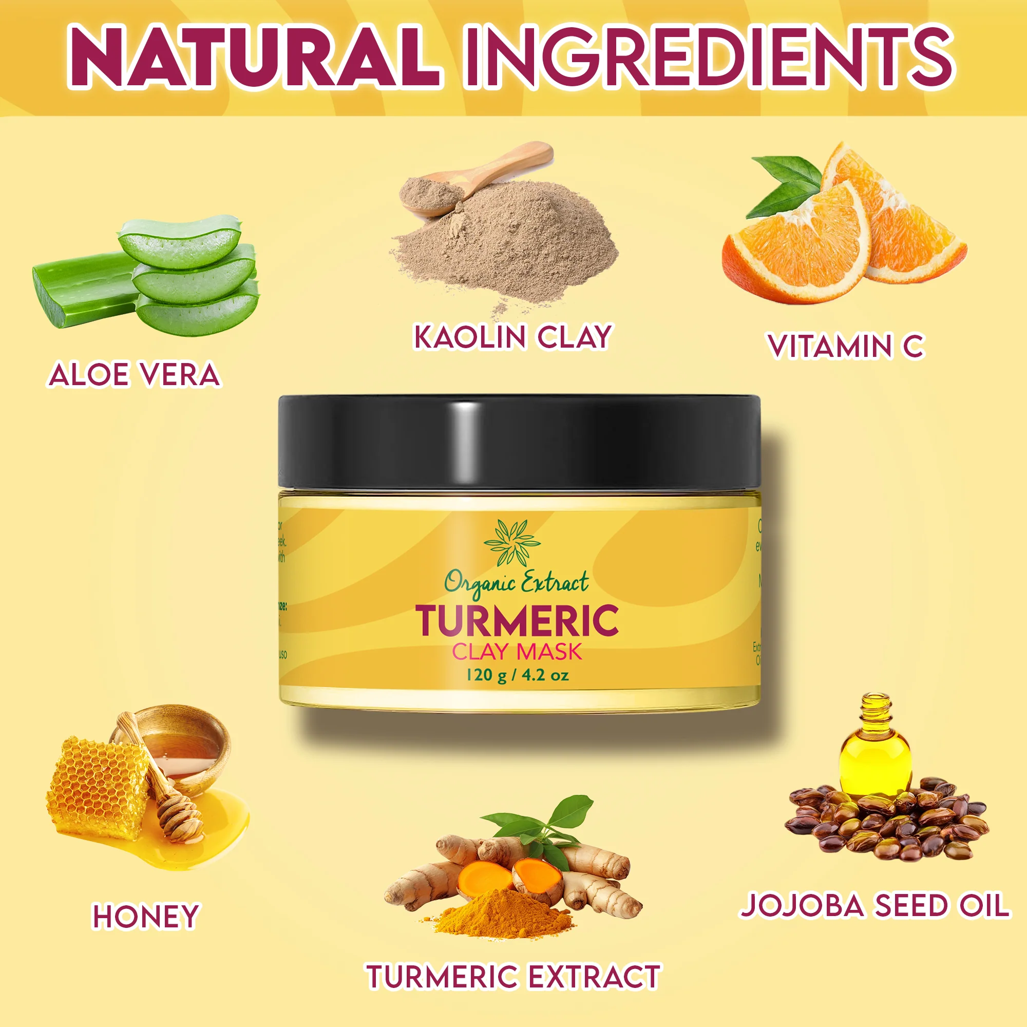 Organic Extract Turmeric Clay Mask 120g - Image 4
