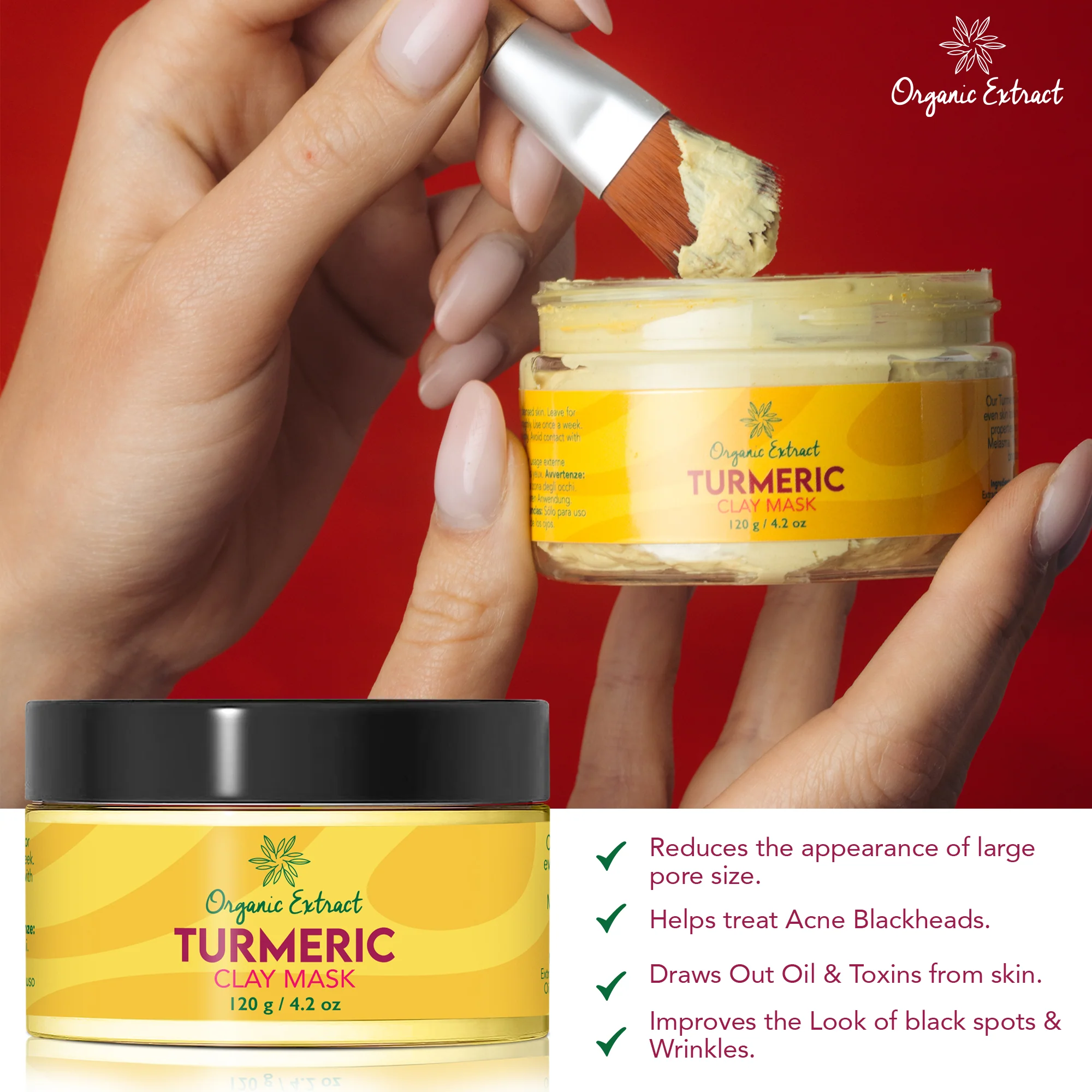 Organic Extract Turmeric Clay Mask 120g - Image 5
