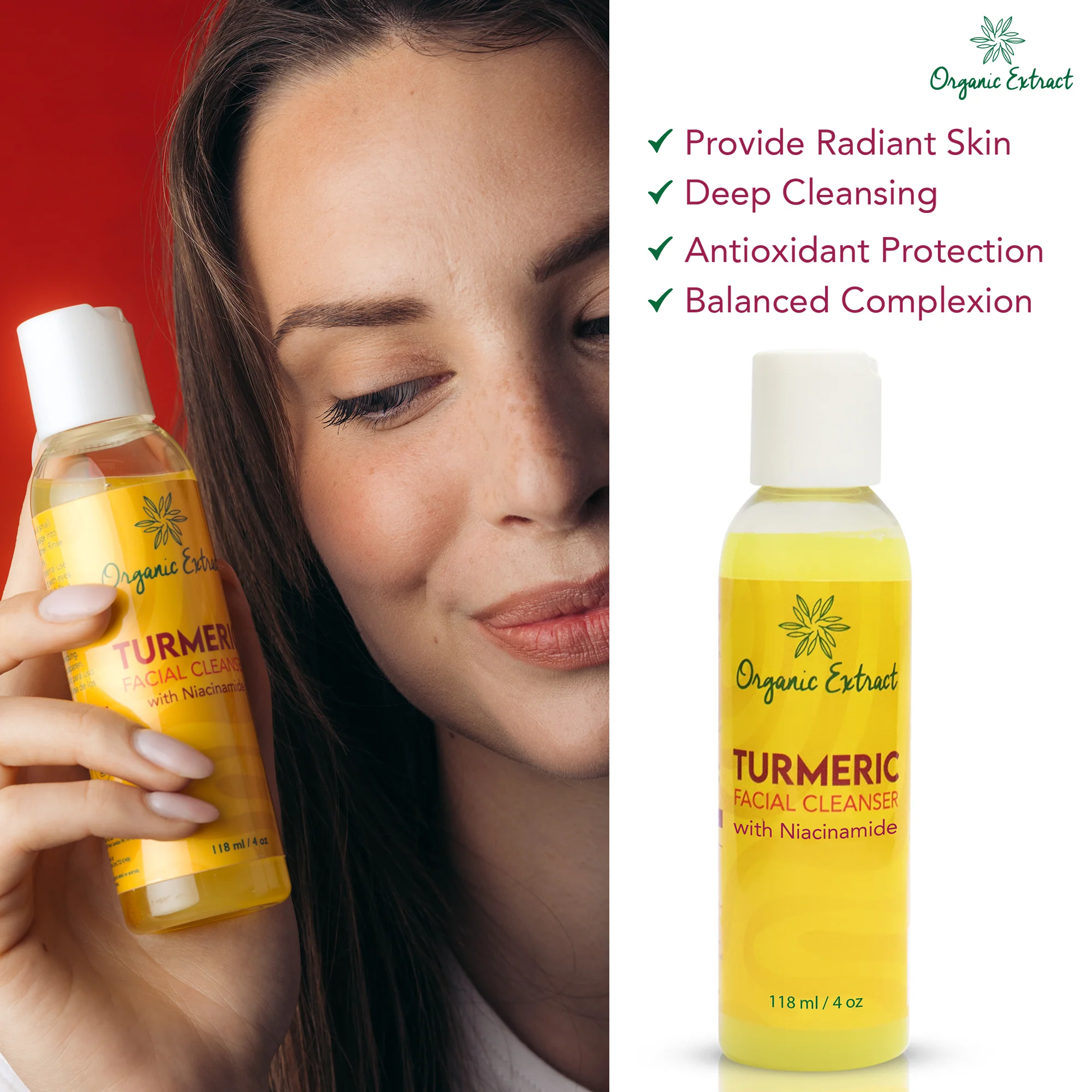 Organic Extract Turmeric Facial Cleanser 4 oz/118 ml - Image 5